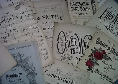 VERY SCRUFFY  Music Paper Covers For Art Craft  Decoupage Card Making  30 Sheets • £13