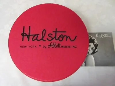 Vintage HALSTON Textured Red Plastic Wig Box W/ Carrying Strap 7 3/4  Diameter • $18