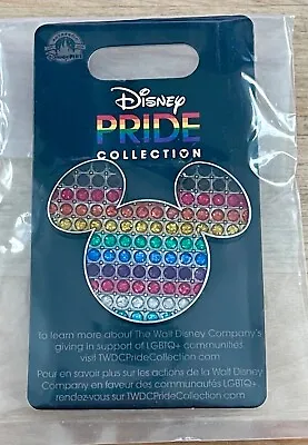 2023 Disney Parks Rainbow Pride Flag Jewel Mickey Mouse Head Trading Pin NEW • $17.91