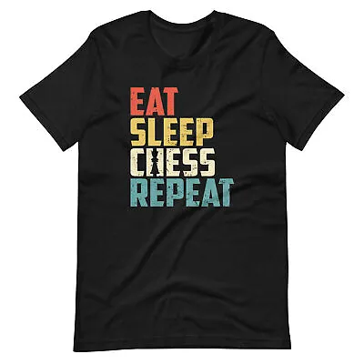 Eat Sleep Chess Repeat Unisex Printed T Shirt - Gift Games Fun • £10.99