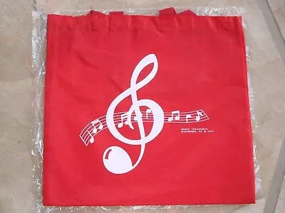 MUSIC Tote Bag RED Nylon 14 X13  Great Music Gift Teachers/Students Brand NEW • $7.95