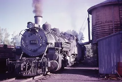 PB: Original Slide DRGW Rio Grande K37 2-8-2 #492 @ Water Tank - Chama NM 1962 • $3.99