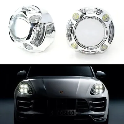 3.0  H1 Bi-Xenon Projector Lens For Headlights W/ Porsche Style 4-LED DRL Shroud • $98.99