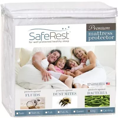 MATTRESS PROTECTOR Hypoallergenic Waterproof Vinyl Free King Size By SAFEREST • £68.27