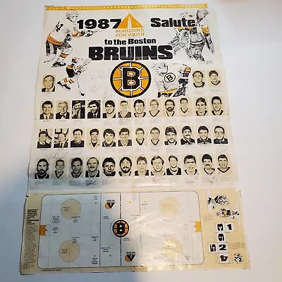 1987 BOSTON BRUINS Signed Vintage Poster Team 32 ×22  26 Signatures Hockey Youth • $980