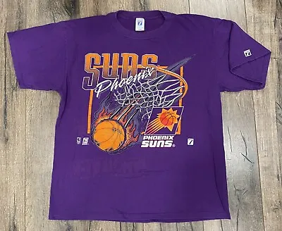 Vintage Logo 7 Phoenix Suns NBA Purple Flames Basketball XL Shirt • $39.99