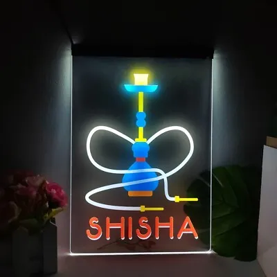 $69.95 • Buy Shisha Hookah LED Neon Sign Light Wall Art Lamp Vape Smoke Shop Bar Club Décor