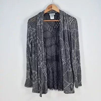 Citane On Style Womens Knit Cardigan Kimono Top Size M Grey Long Sleeve 059453 • $19.95