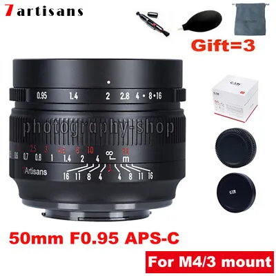 7artisans 50mm F0.95 APS-C MF Camera Lens For M4/3 M43 Mount Olympus Panasonic  • $173