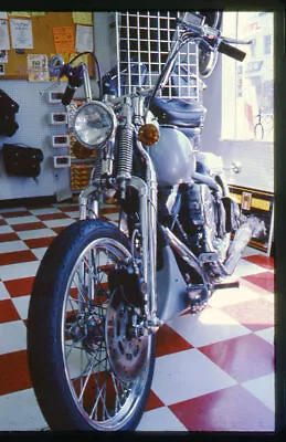35 Mm Color Slide * 1987 INSIDE VIEW Of MOTORCYCLE SHOP Bike Parts Signs • $5.50