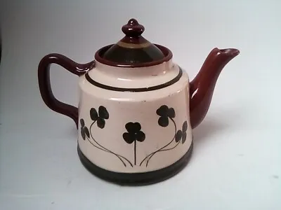 Londonderry LONGPARK  Pottery Torquay Tea Pot  Shamrock 12 Cm Irish Interest • £16