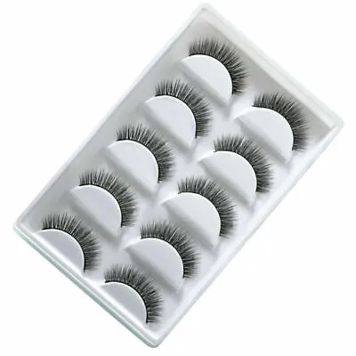 5 Pair 3D Mink False Eyelashes Wispy Cross Long Thick Soft Fake Eye Lashes UK • £3.39