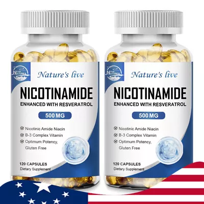 Nicotinamide 500MG Resveratrol Anti-aging Supplement 240 Caps General Wellness • $56.87