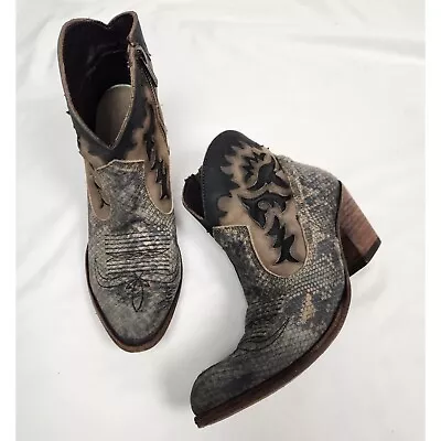 Liberty Black Women's Sz. 9 Brown/Black Python Ankle Western Boots • $174.99