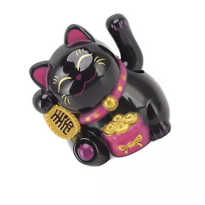 Lucky Cat Fortune Cat Decoration Waving Arm Solar Light Induction Statue RMM • $16.47