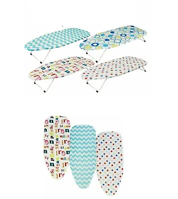 Mini Ironing Iron Board Funky Foldable Portable Compact Table Top Cover Assorted • £13.65