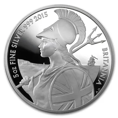 2015 Great Britain 10 Pound 5 Oz  .999 Silver Britannia Coin Coa# 023 • $450