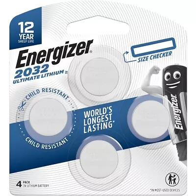 Energizer Ultimate Lithium 2032 Coin Battery - 4 Pack • $9.75