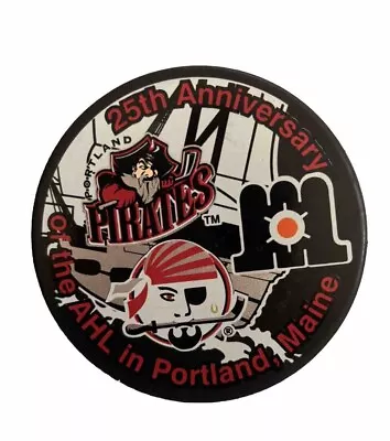 RARE 25th ANNIVERSARY PORTLAND PIRATES & MAINE MARINERS AHL PUCK INGLASCO • $30