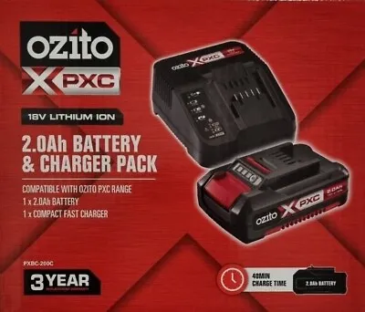 OZITO PowerXChange PXC 18V 2.0Ah Battery & Compact Fast Charger Kit NEW GENUINE • $59