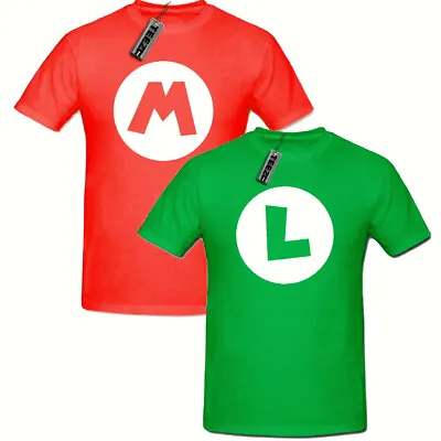 Red Mario Green Luigi T Shirt Children's Gaming T Shirt Kids T-shirt • £8.99