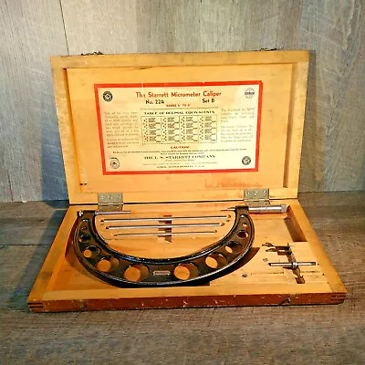 Starrett Micrometer Caliper No. #224 Set B 6   To 9  Range W/ OEM Box Vintage • $90