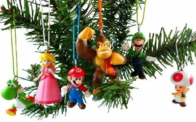 Mario  Ornament 6 Piece Set Brand New - Mario Brothers Christmas Ornament Set • $29.99