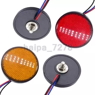 2PC Motorcycle LED Tail Brake Turn Signal Light Reflector Rear Round Red Amber • $9.78