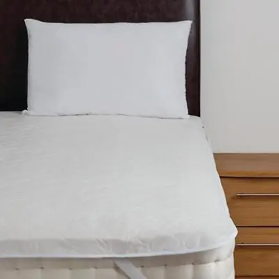 Mitre Essentials Quilted Polypropylene Mattress Protector In White • £16.85