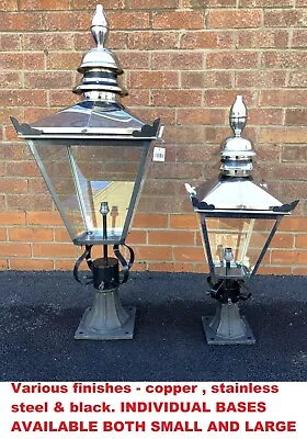 £64.99 • Buy Victorian Lanterns With Cast Iron Bases Antique Style Lanterns & Cast Iron Bases
