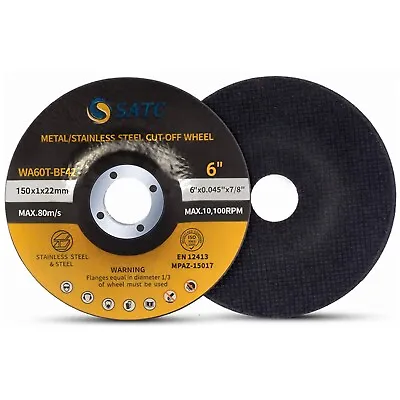 50 Pack 6  Depressed Center Cut Off Wheels Metal & Stainless Steel Cutting Discs • $48.88