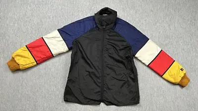 Vtg Ellesse Jacket Adult Medium Black Color Block Windbreaker Insulated Arm 70's • $34.95