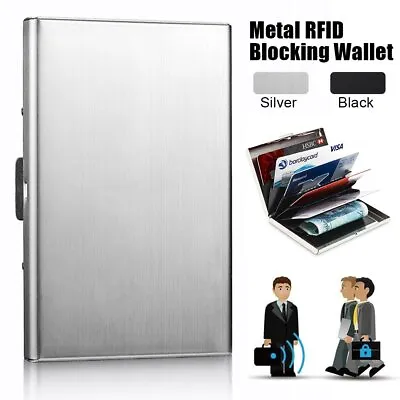 RFID Blocking Stainless Steel Slim Wallet ID Credit Card Holder Protector Purse • $4.99