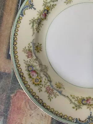 MEITO CHINA Bread Plates 6.5 “ Blue Edge Cream  Floral 9  Available MEI347 • $4.99