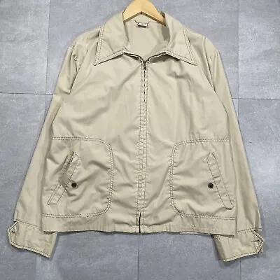 Vintage 70s McGregor Beige Cream Harrington Zip Jacket Size 46 L / XL 60s Squire • $23.98