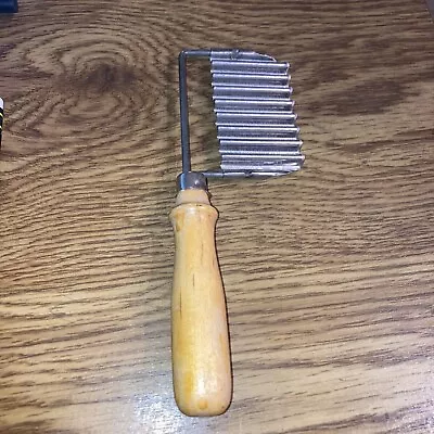 Vintage  Wavy Metal Cheese Slicer With Wood  Handle • $6.99