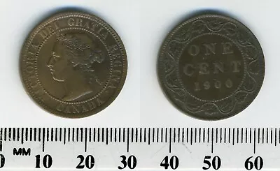 Canada 1900 - 1 Cent Bronze Coin - Queen Victoria  • $20