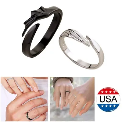 Couple Matching Rings For Woman Man Angel Devil Wings Open Rings For Her And Him • $6.06