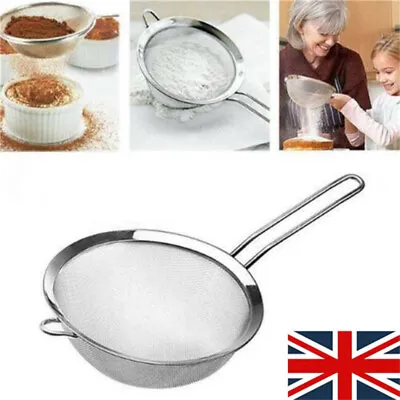 Stainless Steel Wire Fine Mesh Oil Tea Strainer Flour Sifter Sieve Colander UK • £3.59