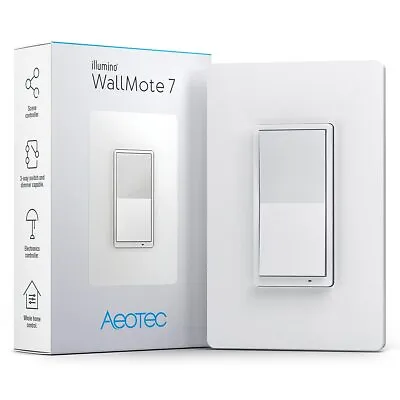 ~NEW~ Aeotec WallMote 7 Z-Wave Plus Decora Style Wireless Remote [ZWA022-A] • $44.99