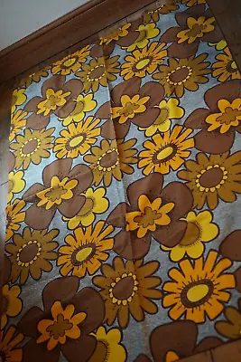 Vintage Daisy Flower Power Hippy Floral Fabric Material 70s • £55