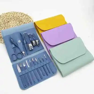 16 Piece Manicure Pedicure Nail Care Set Cutter Clippers Kit Case Mens Ladies • £4.99