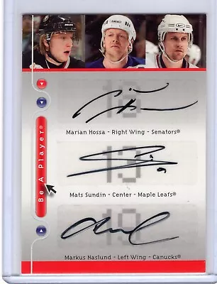 2005-06 Be A Player Triple Signatures Autograph #HSN Hossa Sundin Naslund • $54.52