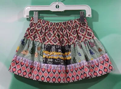 EUC Matilda Jane Girls Floral Three Tiered Elastic Waist Skirt Size 2 • $14.95