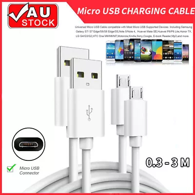 2x Micro USB Fast Charging Cable For LG Motorola Samsung Android Phones Tablet • $6.99