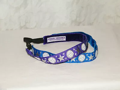 Volleyball & Shimmery Silver Stars Headband - Your Choice ... Blue Or Purple • $7.99