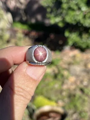 Genuine Star Sapphire Pink Men’s Ring • $445