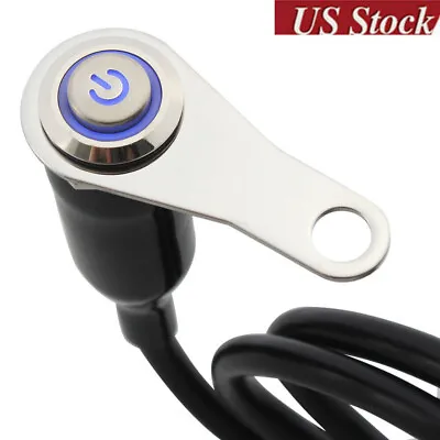 7mm LED Motorcycle Switch ON+OFF Handlebar Mount Push Button 12V Work Light • $10.87