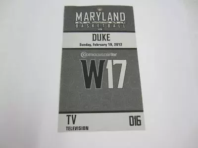 #163 MARYLAND BASKETBALL Vs DUKE 2012 Press Pass Media Credential • $9.99