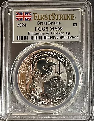 2024 £2 Silver 1oz Britannia & Liberty PCGS MS69 First Strike • $47.99